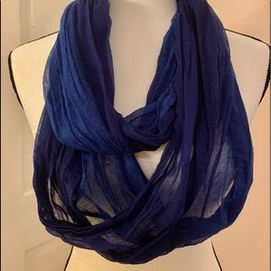 Sheer royal blue infinity scarf.
